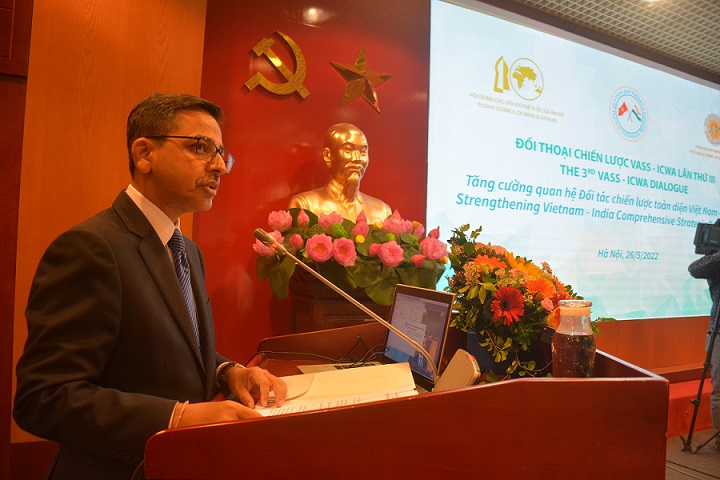 Mr. Pranay Verma, Ambassador of the Republic of India in Vietnam speaking Opening Remark at the Third Dialogue