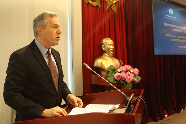 The United States Ambassador to Vietnam, Mr Ted Osius reported<br> a speech in the conference