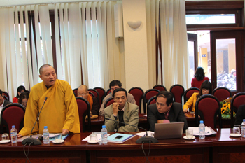 Most Venerable, Dr. Thich Gia Quang made a presentation<br> at the conference