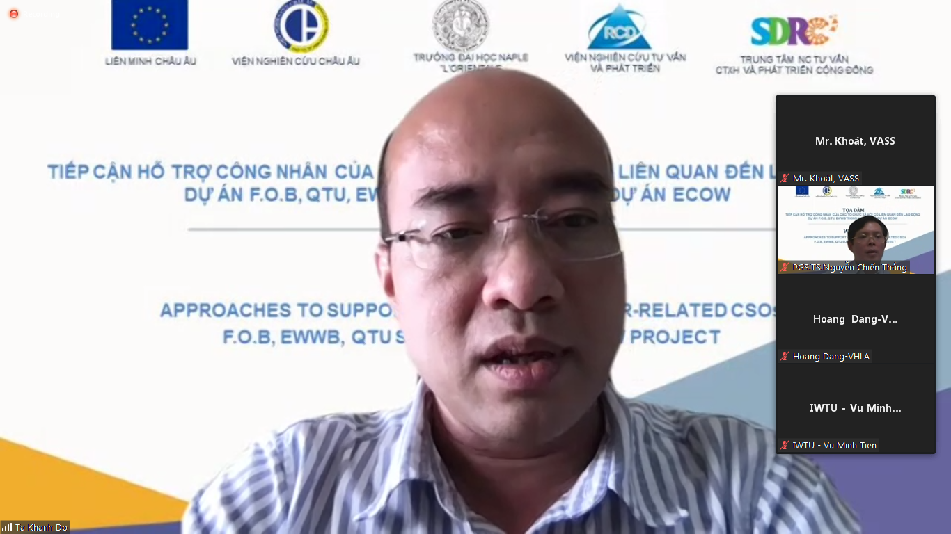 Dr. Do Ta Khanh, ECOW Project Manager, gave an overview of the ECOW project